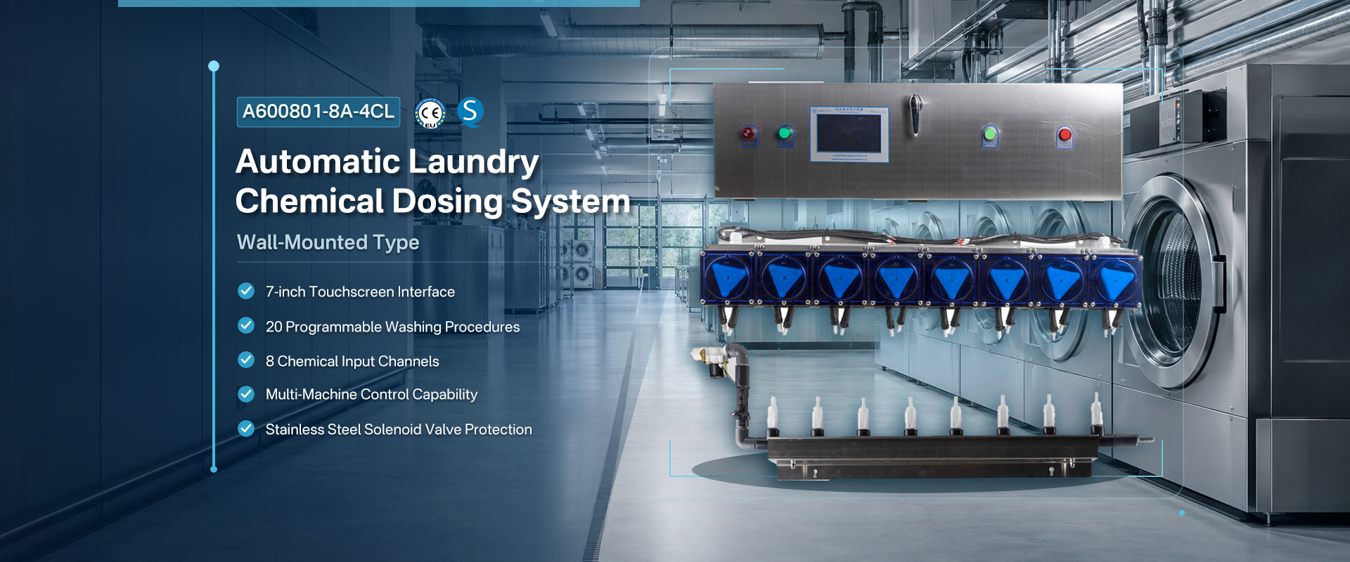 Commercial Laundry Chemical Dosing System A600801-8A-4CL