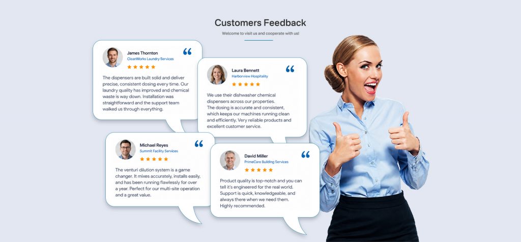 Customer review of CJ Dispenser chemical dispensing equipment